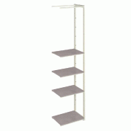 Suite structure Cage blanc 58x40x240cm 4 tablettes béton