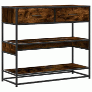 Table console chêne fumé 90x35x80 cm bois d'ingénierie Modèle Atlas Infinite Vintage - 849181