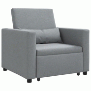 VidaXL Canapé-lit escamotable simple Gris clair 90 x 165 x 87 cm tissu Modèle Elveline - 42002684