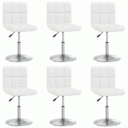 VidaXL Chaises à manger lot de 6 blanc similicuir Modèle Étoile Design - 3087428
