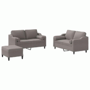 VidaXL Ensemble de canapés 3 pcs avec coussins taupe tissu Modèle Helios Bois Plus - 3201833