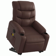 VidaXL Fauteuil inclinable de massage électrique marron similicuir Modèle Jourdain - 3206622