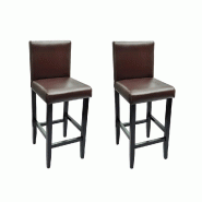 VidaXL Tabourets de bar lot de 2 marron foncé similicuir Modèle Titan Sud - 240072