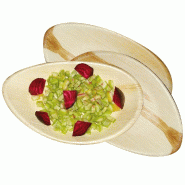 Assiette ovale feuille de palmier 26x16x2,5cm - par 200