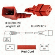 Câble d'alimentation coudé C19/C20 20A ROUGE (ANGLED)
