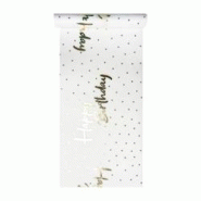 Chemin de table intisse 28x400cm blanc happy birthday or brillant (20 unités) MESA BELLA - blanc polyester 3701168943136 Chemin de table intisse 28x400cm blanc happy birthday or brillant (20 unités) MESA BELLA - blanc polyester 3701168943136