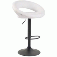 CLP Tabouret de bar Olinda en similicuir Blanc /Noir - blanc polyester 315792 CLP Tabouret de bar Olinda en similicuir Blanc /Noir - blanc polyester 315792