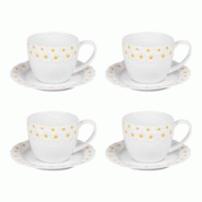 Coffret de 4 tasses à thé avec sous tasses Marguerite 30 cl - Blanc Rond Porcelaine Table Passion 12x9 cm - blanc porcelaine 3106232721359 Coffret de 4 tasses à thé avec sous tasses Marguerite 30 cl - Blanc Rond Porcelaine Table Passion 12x9 cm - blanc porcelaine 3106232721359