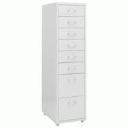 Décoshop26 - Caissons à tiroirs meuble de bureau sur roulettes 8 tiroirs 28 x 41 x 109 cm en métal gris DEC024573 - gris 3000254779476 Décoshop26 - Caissons à tiroirs meuble de bureau sur roulettes 8 tiroirs 28 x 41 x 109 cm en métal gris DEC024573 - gris 3000254779476