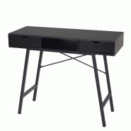 Décoshop26 - Table console fonctionnelle bureau salon 100 x 40 x 80 cm avec 2 tiroirs rangement moderne en bois noir 04_0010866 - noir Bois massif 30 Décoshop26 - Table console fonctionnelle bureau salon 100 x 40 x 80 cm avec 2 tiroirs rangement moderne en bois noir 04_0010866 - noir Bois massif 30