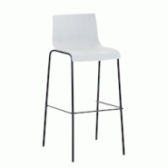 Décoshop26 - Tabouret de bar avec repose-pieds dossier incurvé en plastique blanc et 4 pieds en métal noir 10_0004928 - blanc 3000252360706 Décoshop26 - Tabouret de bar avec repose-pieds dossier incurvé en plastique blanc et 4 pieds en métal noir 10_0004928 - blanc 3000252360706