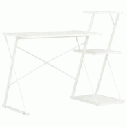 Helloshop26 - Bureau table poste de travail meuble d'ordinateur informatique étude avec étagère 116 x 50 x 93 cm blanc 02_0023476 - 3000214342955 Helloshop26 - Bureau table poste de travail meuble d'ordinateur informatique étude avec étagère 116 x 50 x 93 cm blanc 02_0023476 - 3000214342955