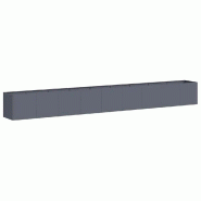 Helloshop26 - Jardinière moderne pour extérieur 360 x 40 x 40 cm avec fond ouvert design élégant en acier laminé à froid anthracite 02_0051487 -