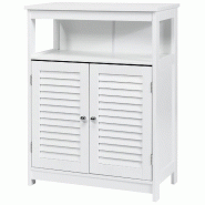 Helloshop26 - Meuble de rangement salle de bain 60 x 30,5 x 80 cm pratique et stable style moderne en MDF blanc 20_0012727 - blanc Bois manufacturé 3