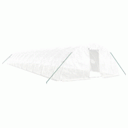 Helloshop26 - Serre tente abri plante fleur légumes avec cadre en acier 100 m² 20 x 5 x 2,3 m blanc 02_0044529 - blanc acier 3000220207514