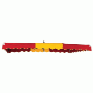 Kit parasol télescopique 3x2.5 m rouge vermillon/jaune avec pied tripode - Conception tout alu - Toile réglable et imperméable