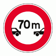 Panneau B17 - Intervalle minimal à respecter