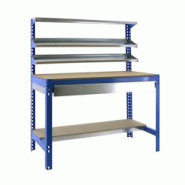 PROREGAL Établi BUFFALO avec étagère frontale et tiroir | HxLxP 84x120x61cm | Capacité de charge 600kg | Bleu - bleu métal RS36-04 PROREGAL Établi BUFFALO avec étagère frontale et tiroir | HxLxP 84x120x61cm | Capacité de charge 600kg | Bleu - bleu métal RS36-04