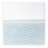 Serviette 'Like Linen - Azur' 70G/M2 40x40cm blanc/bleu Spunlace - par 600