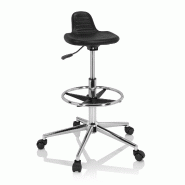 Siège technique / Tabouret technique TOP WORK 03 I mousse PU noir hjh OFFICE - noir plastique 830099