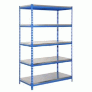 SimonRack Étagères Charge Lourde 2000x1200x450 mm, 5 Niveaux Métal, 300 kg par Niveau, Structure Acier, Bleu/Galvanisé - Bricoforte - bleu métal