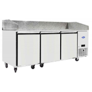 Table à pizza en acier inoxydable - L2010 x P800 x H825 mm - Plan de travail en granit - Réf EPF3485GR_0