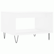 VidaXL Table basse blanc 60x50x40 cm bois d'ingénierie Modèle Aero Signature - 829252