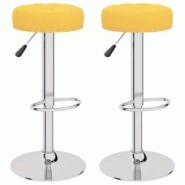 VidaXL Tabourets De Bar Lot De 2 Jaune Moutarde Tissu - jaune 332978 VidaXL Tabourets De Bar Lot De 2 Jaune Moutarde Tissu - jaune 332978