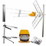 Antenne Rateau + Kit Alimentation + Amplificateur De Mat + Fixation Murale En U + Mat 1m Usage Non Intensif Televes - gris 3665476769003