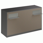 Comptoir Vertigo H T01 dble nat. L170cm - 3 tab.Coulis. 6tab.Amovib - gris alu