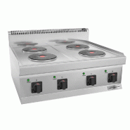 Cuisinière électrique professionnelle 9,2 kW - 4 plaques rondes fonte - Série Mario 700