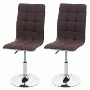 Décoshop26 - Lot de 2 chaises de salle à manger cuisine hauteur variable design élégant tissu brun 04_0000348 - 3000252748986 Décoshop26 - Lot de 2 chaises de salle à manger cuisine hauteur variable design élégant tissu brun 04_0000348 - 3000252748986