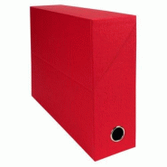 Exacompta Lot de 5 Boîte transfert Papier toilé en carte 15/10e, dos de 90, coloris rouge - 3130630895251_0