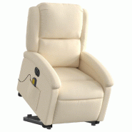 Fauteuil inclinable de massage électrique Crème Tissu Modèle Xyris - 8721012166974