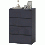 Helloshop26 - Commode de rangement 55 x 34 x 80 cm compacte fermeture douce style moderne sans poignée en panneau de particules gris 21_0001451 - gri