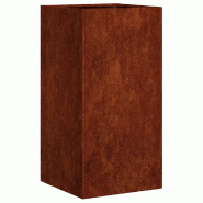 Helloshop26 - Jardinière en acier résistant aux intempéries fond ouvert 40 x 40 x 80 cm pour jardin terrasse décorative en rouillé 02_0051497 - v
