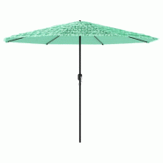 Helloshop26 - Parasol de jardin avec mât en acier 388 x 388 x 248 cm protection UV mécanisme à manivelle design moderne en polyester 02_0056410 - a
