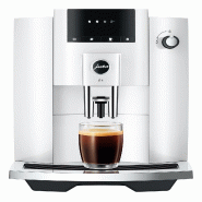 JURA - E4 Piano White - Machine à café automatique avec moulin à arômes professionnel, préchauffage intelligent et 5 spécialités - 7610917154333