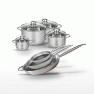 Lot de 3 Poêles 24/28/32cm et 4 Faitouts 12/16/20/24cm Elo Relief Solution - gris 3176239942804