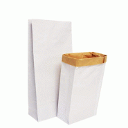 Lot de 50 sacs alimentaire DUOPACK 9L en papier kraft double paroi - blanc papier ALV0198