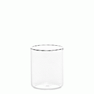 Lot de 6 Verres Tumbler Intrecci en Verre Borosilicate Soufflé à la Main, Design Élégant Noir et Blanc pour Boissons, Cocktails et Desserts, 6 Pi�