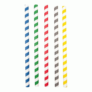Paille papier rayée coloris assortis Ø1x21cm - par 2400
