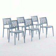 RATTATAN Set 6 Chaises en polypropylène avec fibre de verre empilables pour extérieur et jardin, bar et restaurant, cuisine design moderne - FLORA - RATTATAN Set 6 Chaises en polypropylène avec fibre de verre empilables pour extérieur et jardin, bar et restaurant, cuisine design moderne - FLORA -
