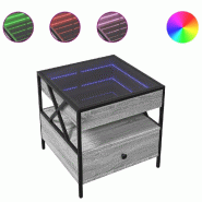VidaXL Table basse avec LED Infinity sonoma gris 50x50x51 cm Modèle Orion Plus - 847715