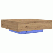 VidaXL Table basse Chêne artisanal 100 x 100 x 31 cm Bois d'ingénierie Modèle Fusion Prestige - 863007
