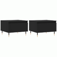 VidaXL Tables basses 2 pcs noir 50x46x35 cm bois d'ingénierie Modèle Nova Industriel - 830847