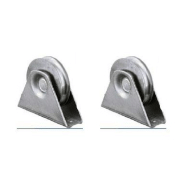 Roue à rainure ronde de 80 mm dans un support fixe - Lot de 2 Roue à rainure ronde de 80 mm dans un support fixe - Lot de 2
