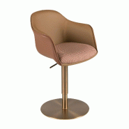 AC ANGEL CERDA Angel Cerdá Chaise pivotante tissu marron terracotta et beige et similicuir marron 4235C 60 x 54 x 77 - marron polyester 8435631044826