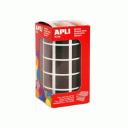 Apli 2832 gommettes carrées, 15x15 mm, en rouleau, coloris noir - 8410782124801