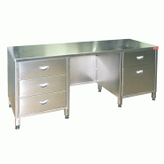 Bureau inox avec caisson